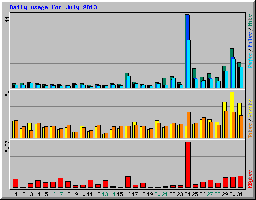 Daily usage for July 2013
