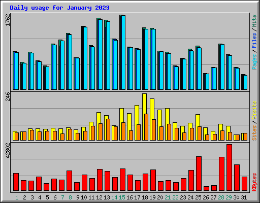 Daily usage for January 2023