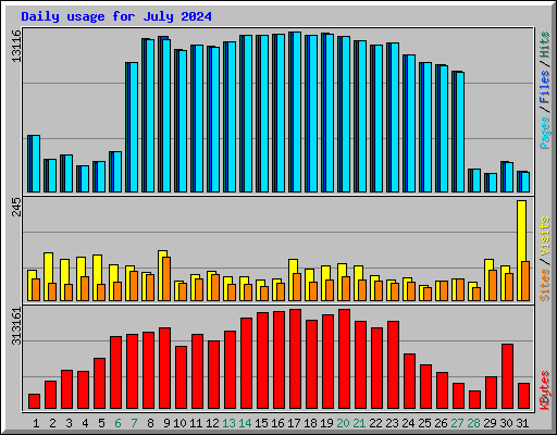Daily usage for July 2024