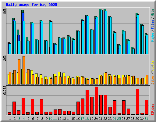 Daily usage for May 2025