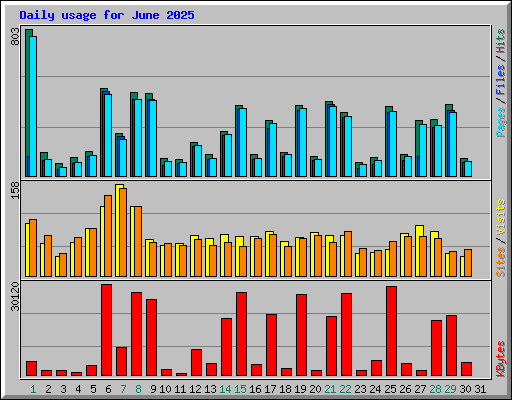 Daily usage for June 2025