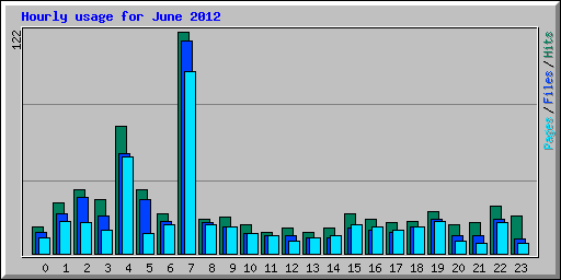Hourly usage for June 2012