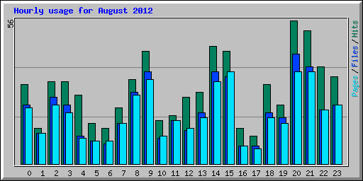 Hourly usage for August 2012