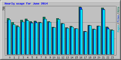 Hourly usage for June 2014