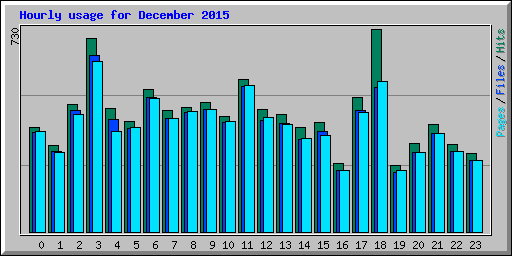 Hourly usage for December 2015