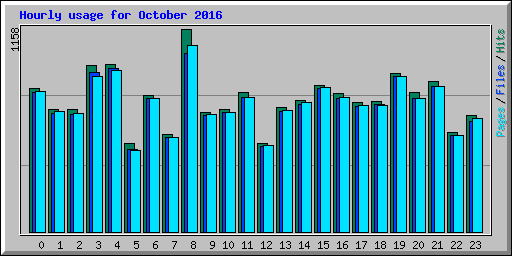Hourly usage for October 2016