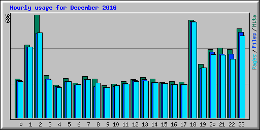 Hourly usage for December 2016