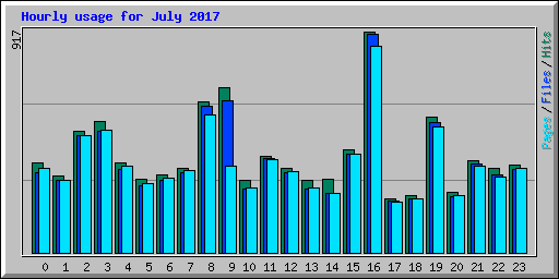 Hourly usage for July 2017