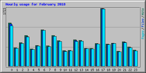 Hourly usage for February 2018