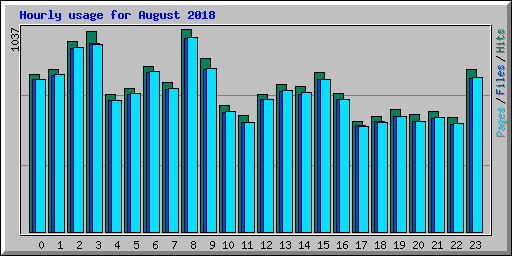 Hourly usage for August 2018