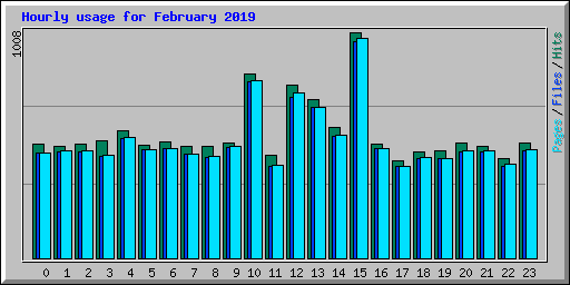 Hourly usage for February 2019
