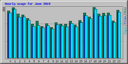 Hourly usage for June 2019