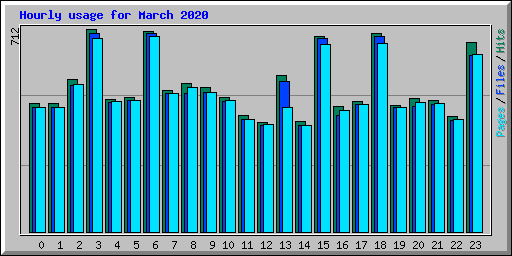 Hourly usage for March 2020