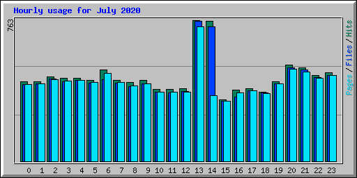 Hourly usage for July 2020