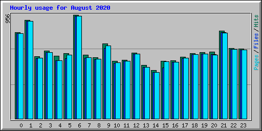 Hourly usage for August 2020