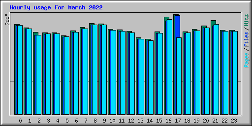 Hourly usage for March 2022