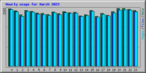 Hourly usage for March 2023