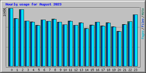 Hourly usage for August 2023